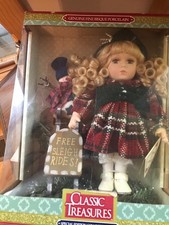 CLASSIC TREASURES SPECIAL EDITION FINE BISQUE PORCELAIN DOLL FREE SLEIGH RIDES