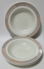 Mikasa Intaglio Tracings Rimmed Bowl Stoneware *See pic for 1 manufacturer flaw*