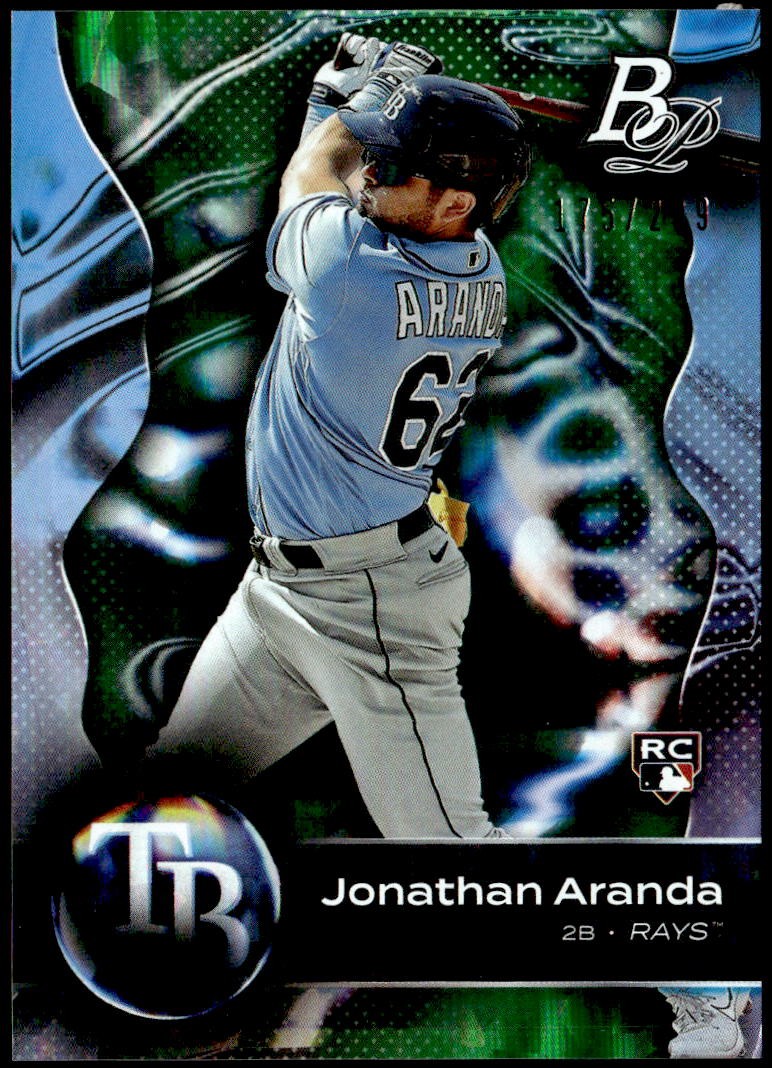 2023 Bowman Platinum #80 Jonathan Aranda Emerald Ice Foil #/299 Rookie E1