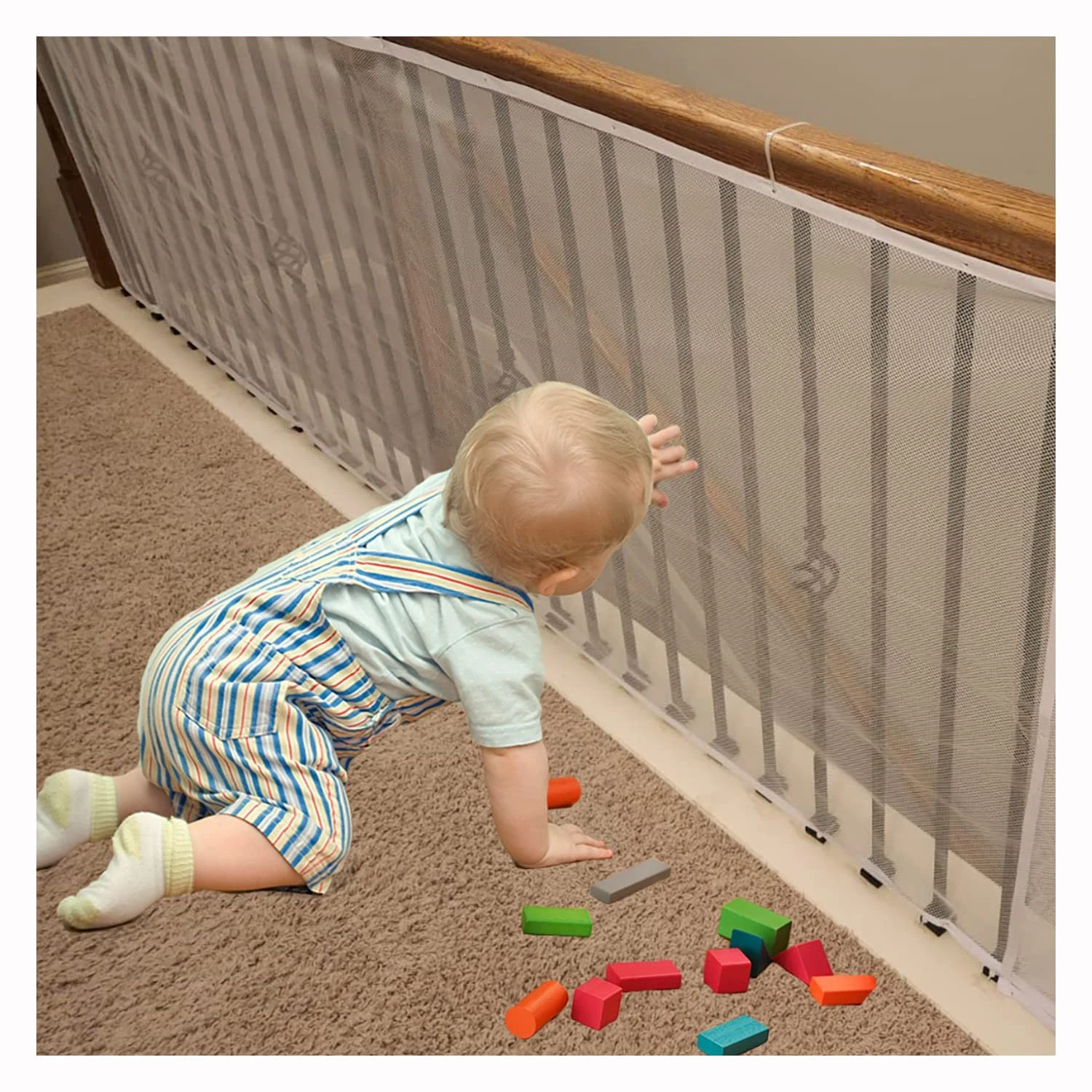 Banister Guard for Baby, Balcony Netting Pets, 15ft x 180*36 inch, White