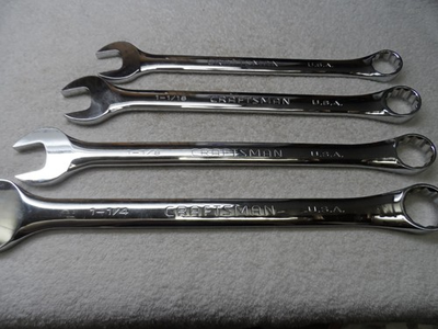 #ad #ad Craftsman Professional Stardard SAE Long Full Polish Wrench USA 4 pcs JUMBO $189.92