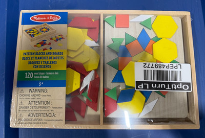 Melissa & Doug Pattern Blocks & Boards Toy 120 Wooden Shapes