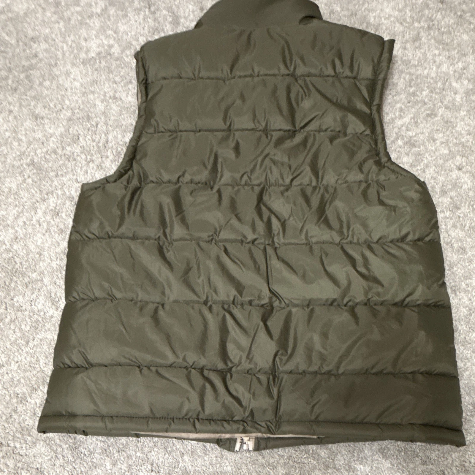 Fourcast Outerwear Men’s Green Quilted Puffer Vest Full Zip Pockets Size L image 7