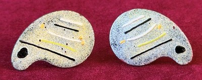 Vintage Enamel Artist Palette Copper Men's Cufflinks - Art Theme Fixed Back
