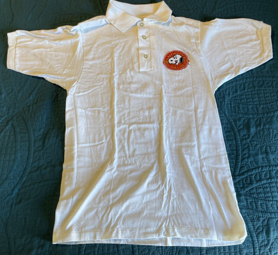 1980's Artex SNOOPY S ORIGINAL ICE CREAM & COOKIES, Men s Polo, White, Collar, M