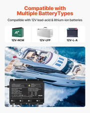 Marine Battery Charger, 4-Bank, 10A 12V Onboard Boat Charger, Trailer