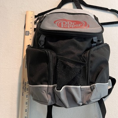 Dr Pepper Insulated Cooler Backpack Bag Soda Logo Black Pockets Collector