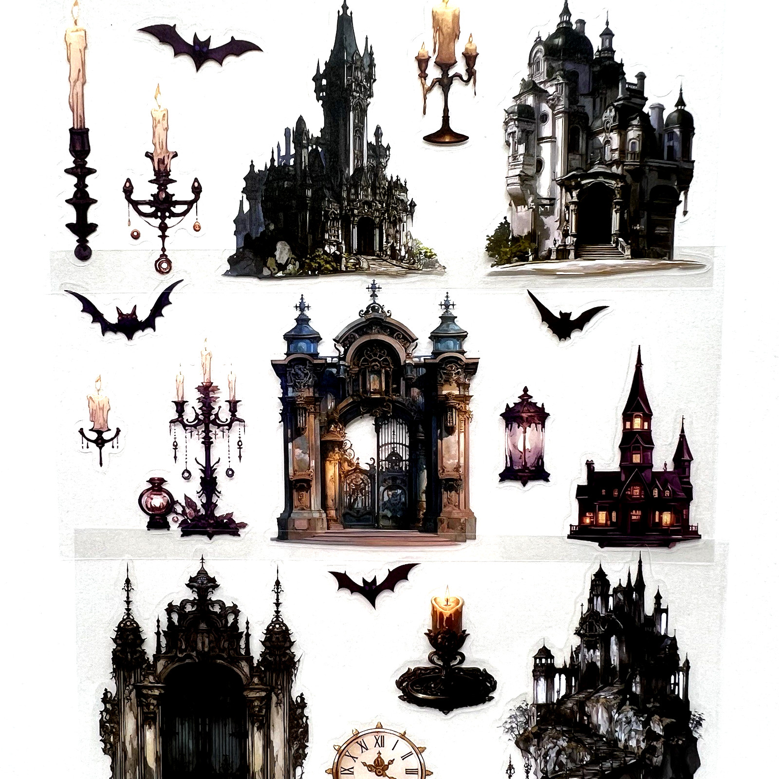 3 Sheet Halloween Haunted Mansion Stickers Junk Journals Collage Scrapbooking
