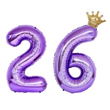 YFHVJTKO 32 Inch Number 26 Gold Crown Balloon Set,26th Celebration Decoration...