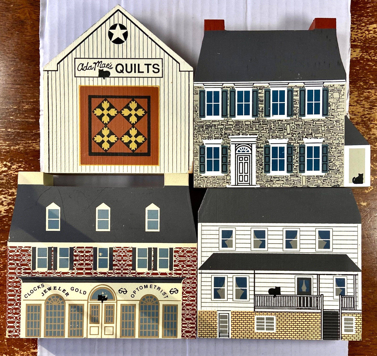 Lot of 4 The Cat's Meow Village 1991 Ohio Amish Series & Series 9