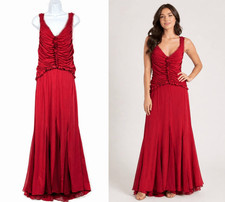 Vera Wang Red Formal Gown Silk Chiffon Size 12