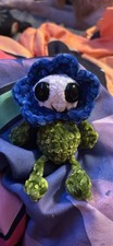 Cute Crocheted, Blue Flower, School, Buddy, Plush Toy 6i nch