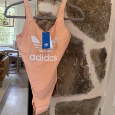 New Adidas Trefoil Logo Pink One Piece Swimsuit Size Medium