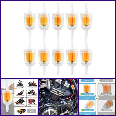 10PCS Gas Inline Fuel Filters w Magnet 1/4 & 5/16 Small Engine Universal