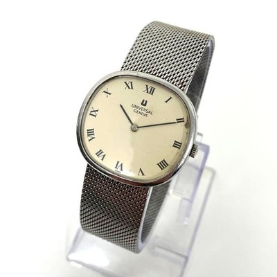 UNIVERSAL GENEVE White Shadow 842125 Manual Wind Watch Silver 34mm Mens Vintage