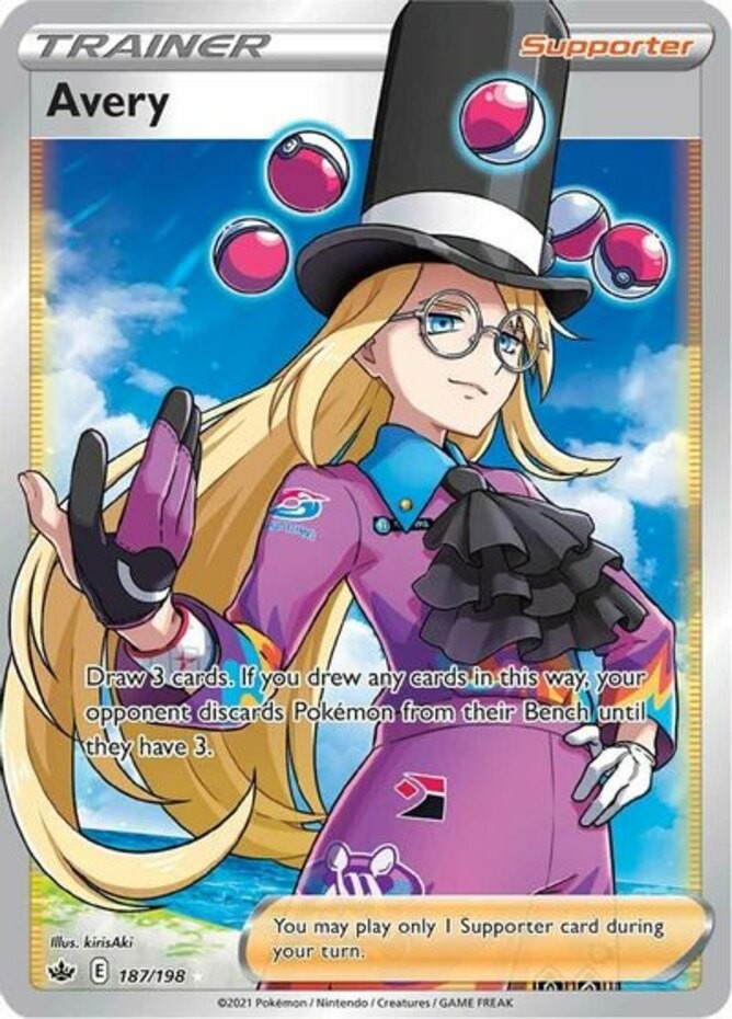 Pokemon Avery - 187/198 - Full Art Ultra Rare NM-Mint Chilling Reign