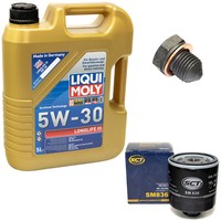 MotoröL Set 5W-30 5 Liter + ÖLfilter SM 836 + Schraube FüR Audi Seat Skoda VW
