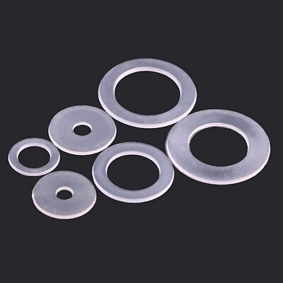#ad M3 M20 Clear Soft Flat Washers Nylon Plastic Insulation Thin Thick Rubber Gasket $32.12
