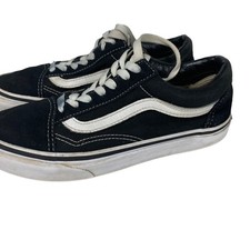 Vans Old Skool low top skate shoes sneakers black white leather men's size 5