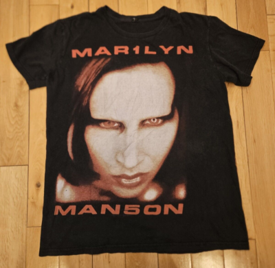 MARILYN MANSON Graphic Thrashed Tee T-Shirt Adult Small Bigger