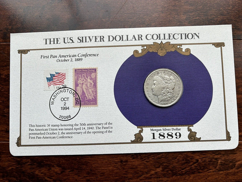 1889-O Morgan US Silver Dollar Postal Commemorative Society Set-Stamps/Postmark