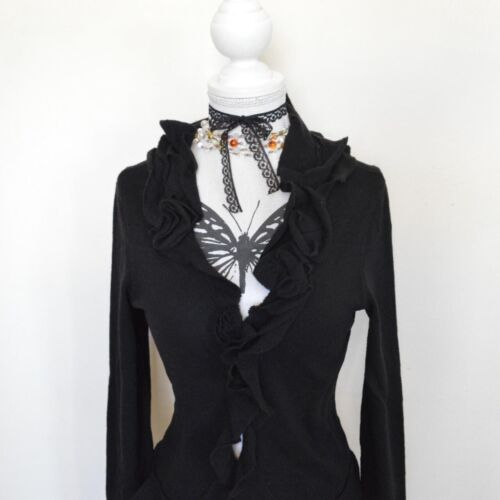 Schwarze Gothic Strickjacke Whimsigoth Goth Moschino Cheap & Chic Fairycore Gr. S - Bild 3 von 5