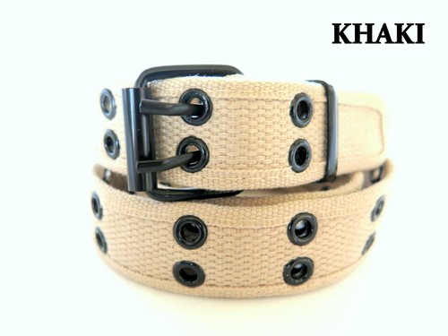 KIDS Stitched Canvas Fabric 2 Holes Row Grommets BOYS GIRLS CHILDRENS BELT - Picture 12 of 14