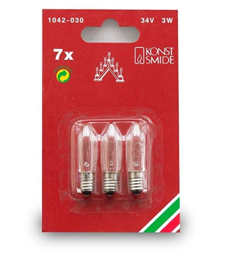 KONSTSMIDE 1042-030 Bombillas de repuesto F A 7 Flg. Leucht Er 34V 3W (3 uds)