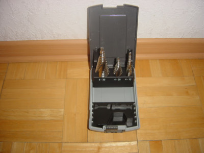 Factor Stufenbohrer-Satz 3tlg m.Spiralnut HSS 4-30 mm (4-12/4-20/6-30) neuwertig