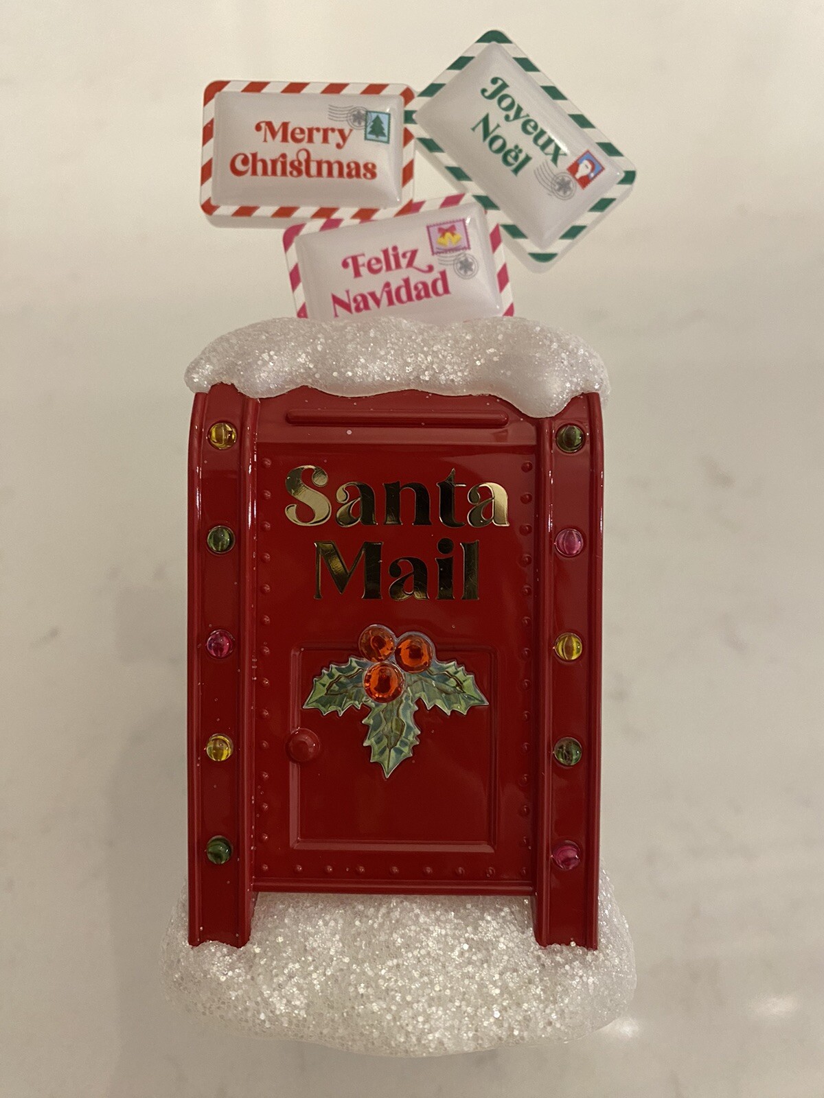 Bath & Body Works SANTA MAIL  Wallflower Plug Nightlight Christmas Mailbox New-image
