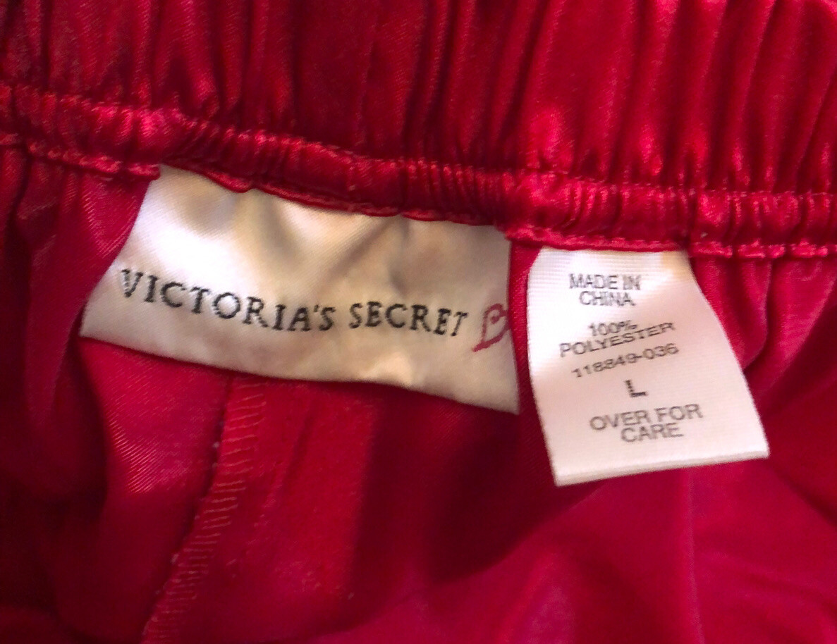 Victoria’s Secret Vintage Heart Label Red Satin Silk … Gem
