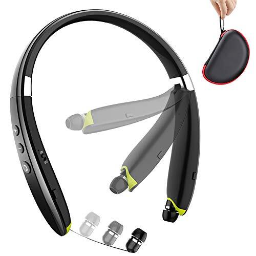 Bluetooth Headphones, Upgraded Foldable Wireless Neckband Headset with Black-image