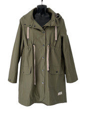 Odd Molly Khaki Rubber Mac Rain Coat Size 1 Uk 8
