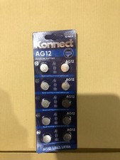 Brand New Konnect AG12/LR43/LR186 Alkaline 1.55V Battery 10 Pack Exp 05/2026