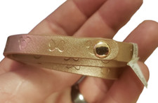 Disney Parks Rose Gold Leather Wrap Bracelet Minne Mouse Bow Logo NEW