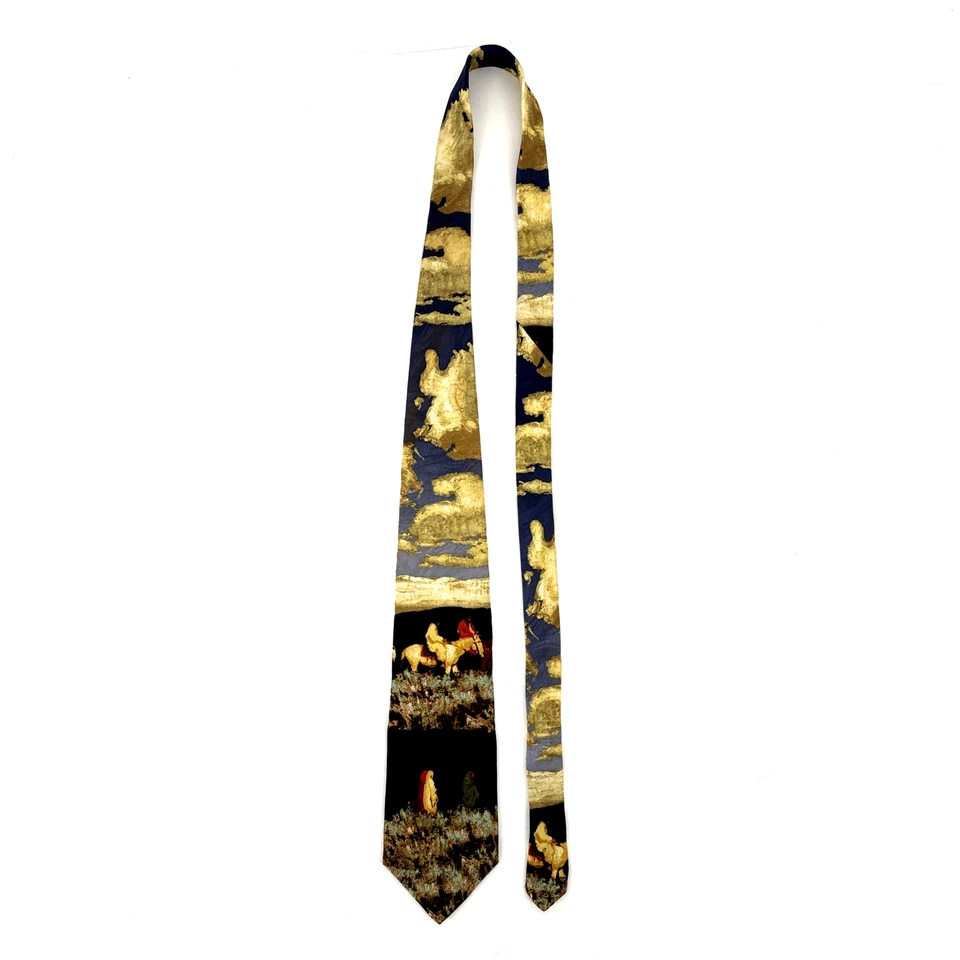 Men’s MUSEUM ARTIFACTS Native American Horse Neck Tie 100% Silk - Image 3 of 4