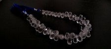 130Cts Natural Crystal Teardrop 5x9-6x10mm Faceted Loose Gemstone Beads 9"Inch
