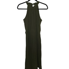 Kirundo Olive Green High Neck Sleeveless Maxi Dress Size Small