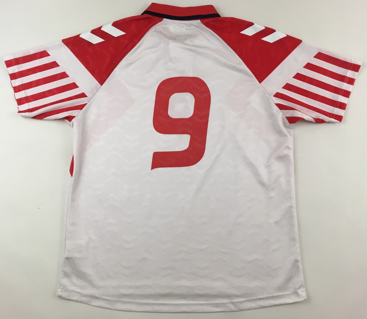 Denmark DBU 1992 Euro 92 #9 Povlsen shirt soccer Hummel