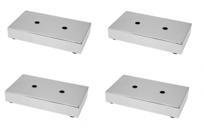 Füße Sockel Bein Schlafsofa Schrank Schränke Küchenmöbel Chrom 4er Pack