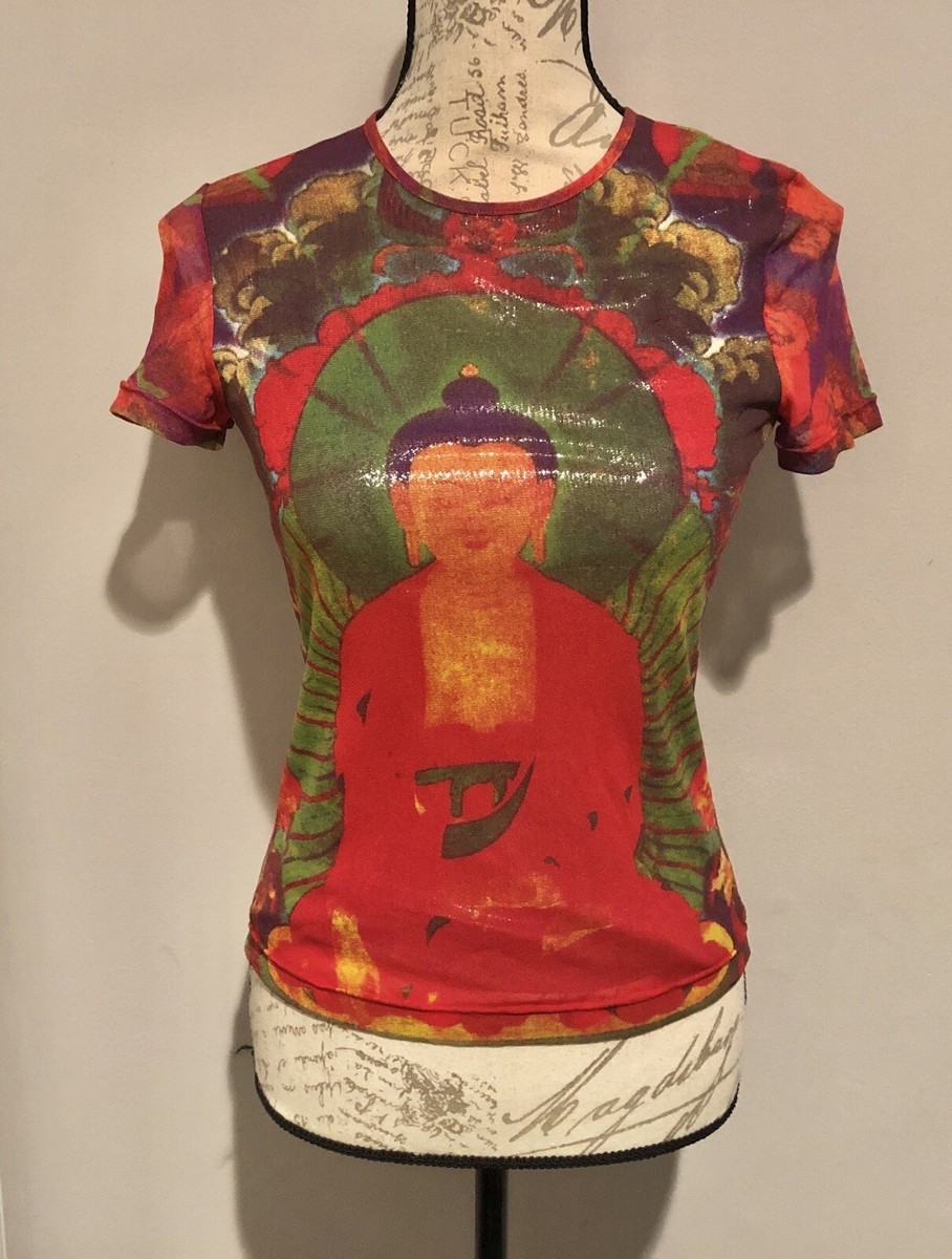 vivienne tam BUDDHA PEACOCK CHINESE MESH SHIRT TOP vivienne tam BUDDHA PEACOCK CHINESE MESH SHIRT TOP
