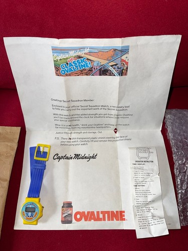 Captain Midnight Watch Secret Squadron 1980's OVALTINE Mail-In w/original letter - Picture 2 of 6