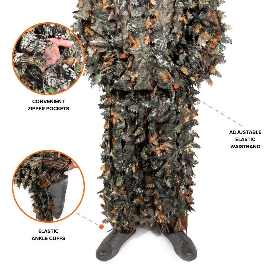 Arcturus 3D Leaf Ghillie Suit (All-Season Hardwood) Hunting Jacket & Pants Set - Image 4 of 4