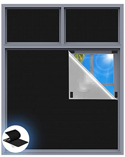 out Curtains for Bedroom, 39" x 58" Portableout Blinds with 39"L x 58"W Black - Picture 2 of 7