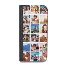Multi Photo Collage Vegan Leather Flip Samsung Case Cover for Samsung S23 S22