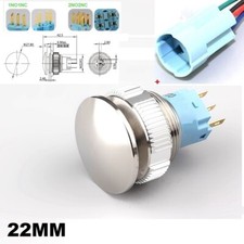 25mm Metal Stainless steel Push Button Switch IP67 Maintained/Momentary Reset 5A