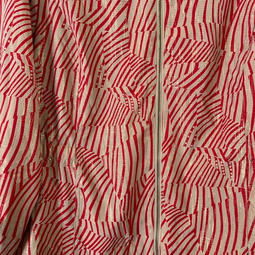 Zenergy By Chico's Jacket Womens Brown Red Printed Zip-Front Roll-Tab Sleeve - Picture 4 of 8