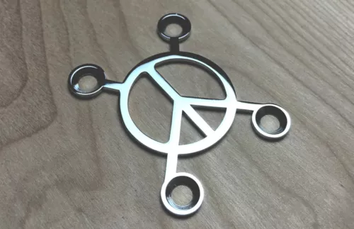 Xtreme Peace Neck Plate for your Guitar or Bass - Chrome