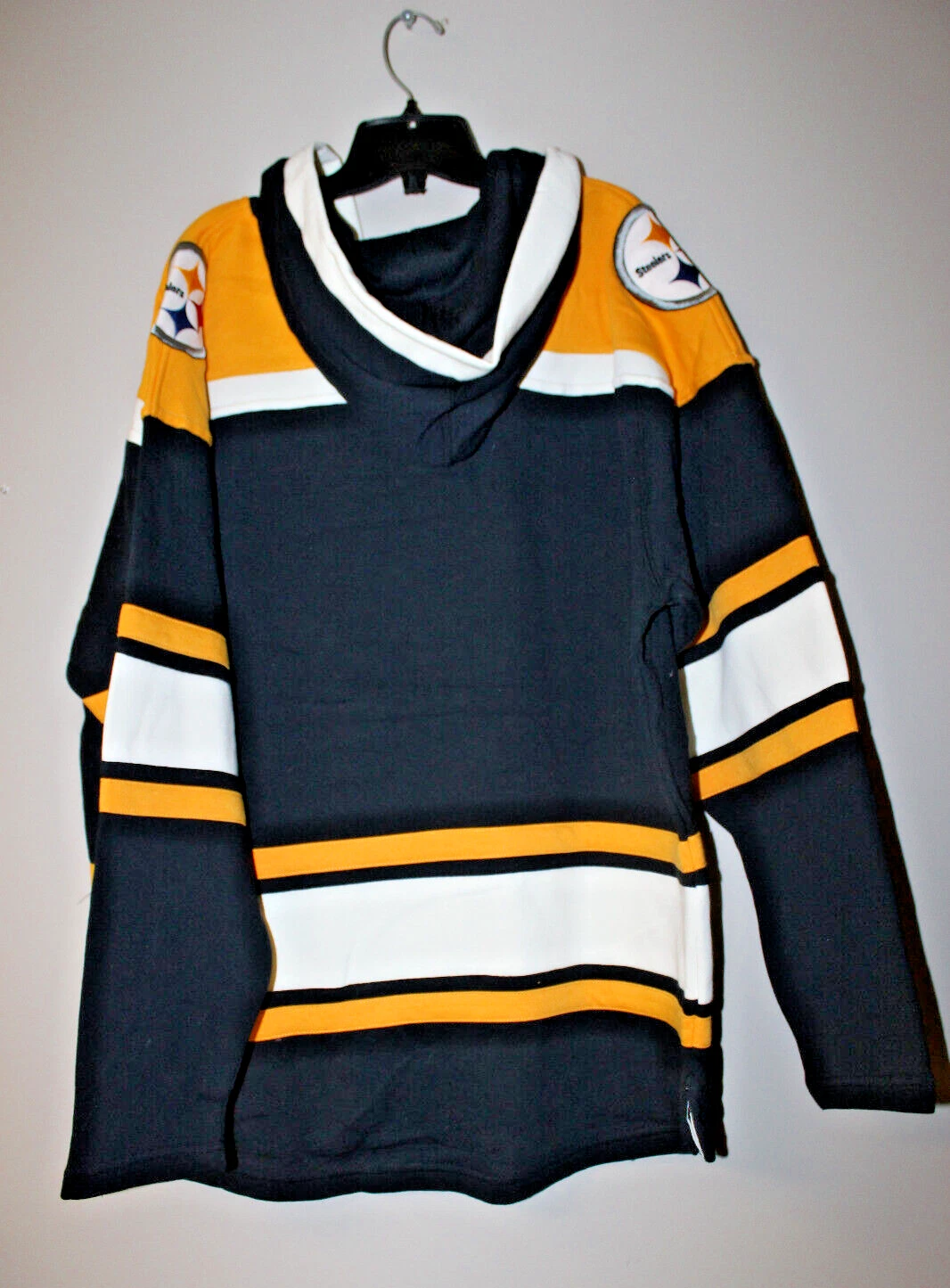 New football Pittsburgh Steeler old time jersey style mid weight cotton hoodie men