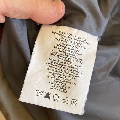 MEC Rain Jacket Mens Large Tall Tan Brown Hooded Waterproof Travel Workwear - Picture 14 of 16